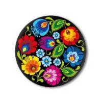 Opakowanie Przypinka mała - łowicka czarna 37 mm FOLKSTAR