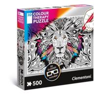 Okładka książki Puzzle 500 el 3D Color Teraphy Lew