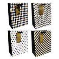 Okładka książki Torby prezentowe 18x23 Czarno-złote op. 12szt