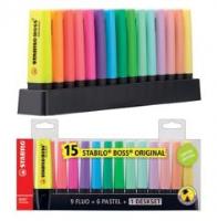 Opakowanie Zakreślacz Boss zestaw 15 kolorów STABILO