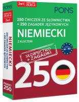 250 ćwiczeń ze słownictwa Niemiecki+ 250 zagadek. Autor: praca zbiorowa. SmakLiter.pl Okładka książki 250 ćwiczeń ze słownictwa Niemiecki+ 250 zagadek