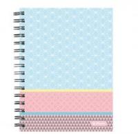 Opakowanie Brulion na spirali okładka twarda 100 A5 kratka Graphic Pastell Niebieski