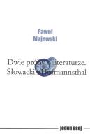 Dwie próby o literaturze. Autor: Majewski Paweł. SmakLiter.pl Okładka książki Dwie próby o literaturze