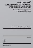Okładka książki Efektywność zarządzania i nadzoru w spółce handlowej