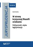 Okładka książki Jurysprudencja 10. W stronę krytycznej filozofii orzekania
