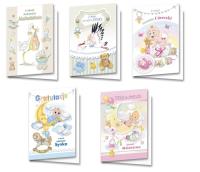 Opakowanie Karnet B6 z naklejanym elemen. Narodziny (10 szt.)