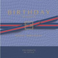 Opakowanie Karnet kwadrat z kopertą Urodziny Blue Leather