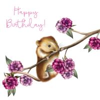 Okładka książki Karnet Swarovski kwadrat CL0324 Urodziny chomik