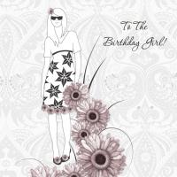 Opakowanie Karnet Swarovski kwadrat Urodziny dziewczyna