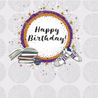 Opakowanie Karnet Swarovski kwadrat Urodziny książki