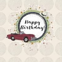 Opakowanie Karnet Swarovski kwadrat Urodziny samochód