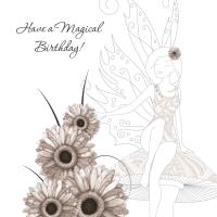 Opakowanie Karnet Swarovski kwadrat Wróżka z kwiatami