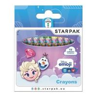 Kredki woskowe Emoji Frozen 12 kolorów. Wydawca: Starpak. SmakLiter.pl Opakowanie Kredki woskowe Emoji Frozen 12 kolorów