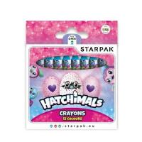 Kredki woskowe Hatchimals 12 kolorów. Wydawca: Starpak. SmakLiter.pl Opakowanie Kredki woskowe Hatchimals 12 kolorów