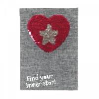 Notes z cekinami A5 serce. Wydawca: Starpak. SmakLiter.pl Opakowanie Notes z cekinami A5 serce