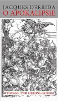 O apokalipsie. Autor: Derrida Jacques. SmakLiter.pl Okładka książki O apokalipsie