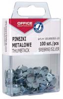 Opakowanie Pinezki metalowe srebrne OFFICE PRODUCTS 10x100 sztuk
