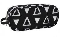 Opakowanie Piórnik saszetka dwukomorowy czarny trójkąty