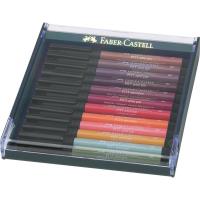 Pitt Artist pen brush 12 sztuk kolory ziemi. Wydawca: Faber-Castell. SmakLiter.pl Opakowanie Pitt Artist pen brush 12 sztuk kolory ziemi