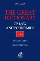 Okładka książki The Great Dictionary of Law and Economics Vol I English - Polish