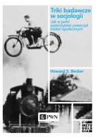 Triki badawcze w socjologii. Autor: Becker Howard S.. SmakLiter.pl Okładka książki Triki badawcze w socjologii
