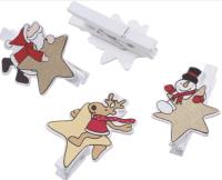 Opakowanie KLAMERKI DREWNIANE OZDOBNE GWIAZDKI