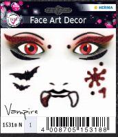 Opakowanie NAKLEJKI DO ZDOBIENIA TWARZY WAMPIR 15318