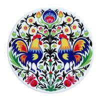 Opakowanie PODKŁADKA CERAMICZNA OKRĄGŁA 20CM KOGUTY KOLOR