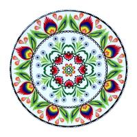 Opakowanie PODKŁADKA CERAMICZNA OKRĄGŁA 20CM ROZETA BIAŁA