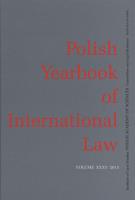 Okładka książki POLISH YEARBOOK OF INTERNATIONAL LAW TOM XXXV