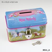 SKARBONKA METALOWA NA KŁÓDKĘ MISS MELODY NIEBIESKA 8511A. Wydawca: PLUS-Z. SmakLiter.pl Opakowanie SKARBONKA METALOWA NA KŁÓDKĘ MISS MELODY NIEBIESKA 8511A
