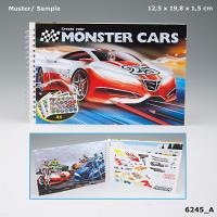 SZKICOWNIK PODRĘCZNY MONSTER CARS 6245A. Wydawca: PLUS-Z. SmakLiter.pl Opakowanie SZKICOWNIK PODRĘCZNY MONSTER CARS 6245A