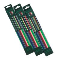 Opakowanie ZESTAW OŁÓWKÓW Z GUMKAMI FOLK ŁOWICZ PASIAK PION 4 SZTUKI