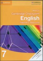Cambridge Checkpoint English 7 Teacher's Resource. Autor: Cox Marian. SmakLiter.pl Okładka książki Cambridge Checkpoint English 7 Teacher's Resource