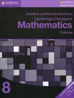 Cambridge Checkpoint Mathematics 8 Challenge. Autor: Byrd Greg, Byrd Lynn, Pearce Chris. SmakLiter.pl Okładka książki Cambridge Checkpoint Mathematics 8 Challenge