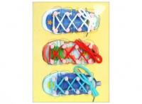 Opakowanie Drewniana układanka wiązanie butów