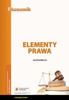 Elementy prawa Podręcznik. Autor: Jacek Musiałkiewicz. SmakLiter.pl Okładka książki Elementy prawa Podręcznik