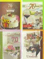 Opakowanie Karnet B6 z elem. 70-te urodziny (10szt) MIX
