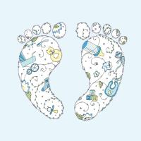 Opakowanie Karnet Swarovski kwadrat CL1909 Narodziny chłopiec