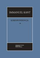 Korespondecja. Autor: Immanuel Kant. SmakLiter.pl Okładka książki Korespondecja