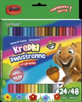 Opakowanie KREDKI SZKOLNE TRÓJKĄTNE DWUSTRONNE 24/48 KOLORÓW Z TEMPERÓWKĄ