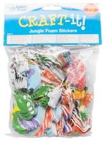 Opakowanie Naklejki piankowe Zwierzęta dżungla 96 sztuk mix wzorów