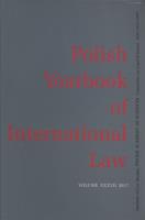 Opakowanie Polish yearbook of international law XXXVII/17