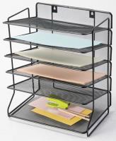 Sorter na dokumnety 6 półek metalowy czarny. Wydawca: Qconnect. SmakLiter.pl Opakowanie Sorter na dokumnety 6 półek metalowy czarny