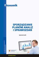 Sporządzanie planów analiz i spawozdań. Autor: Agnieszka Gawlik. SmakLiter.pl Okładka książki Sporządzanie planów analiz i spawozdań