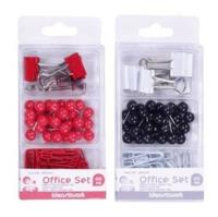 Zestaw biurowy pinezki, klipy i spinacze mix 66 sztuk. Wydawca: PBS Connect Polska. SmakLiter.pl Opakowanie Zestaw biurowy pinezki, klipy i spinacze mix 66 sztuk