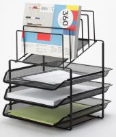 Opakowanie Zestaw na biurko z sorterem dokumentów 3 szufladki metalowy