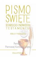 Biblia Tysiąclecia - format oazowy TW (komunia). Autor:   Praca zbiorowa. SmakLiter.pl Okładka książki Biblia Tysiąclecia - format oazowy TW (komunia)
