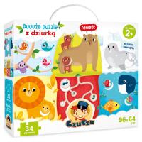 Duże puzzle z Dziurką 2+. Wydawca: Bright Junior Media. SmakLiter.pl Opakowanie Duże puzzle z Dziurką 2+