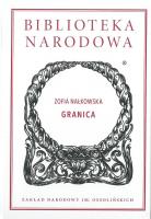 Granica. Autor: Nałkowska Zofia. SmakLiter.pl Okładka książki Granica